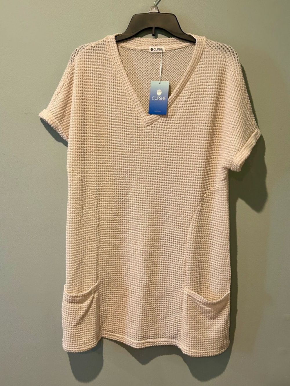 Women's Cupshe Insider Beige Cover-Up Mini Dress Size Medium